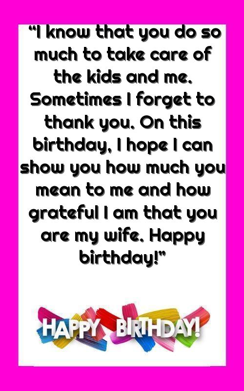 birthday quotes for wife in english